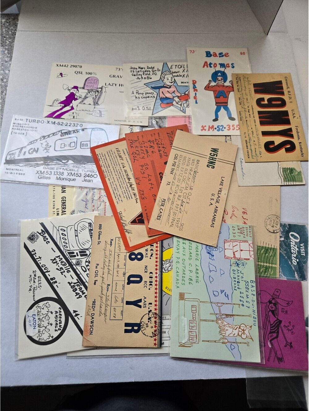 Amateur Ham Radio QSL Postcards & Verification Cards Lot (1930s–1980s) / 30+